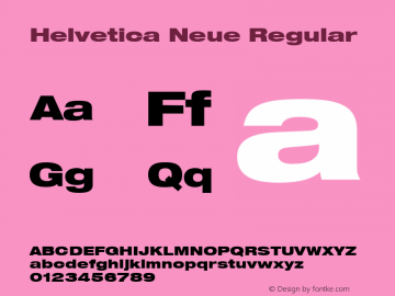 Helvetica Neue Regular Version 1.00图片样张