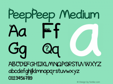 PeepPeep Version 001.000 Font Sample