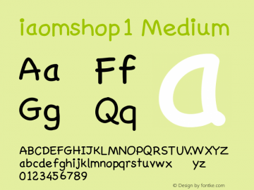 iaomshop1 Version 001.000 Font Sample