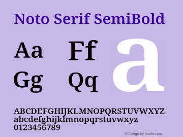 Noto Serif SemiBold Version 2.004; ttfautohint (v1.8.3) -l 8 -r 50 -G 200 -x 14 -D latn -f none -a qsq -X 