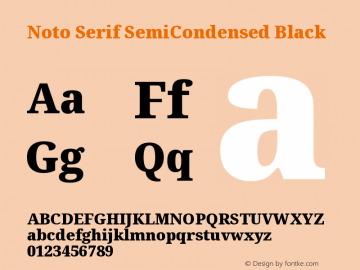 Noto Serif SemiCondensed Black Version 2.004 Font Sample