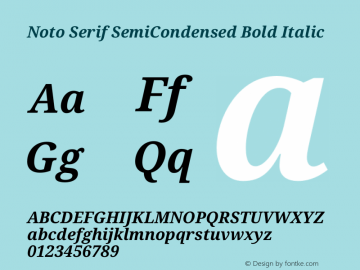 Noto Serif SemiCondensed Bold Italic Version 2.004图片样张