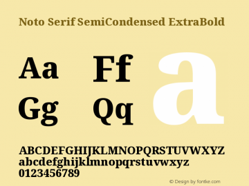 Noto Serif SemiCondensed ExtraBold Version 2.004 Font Sample