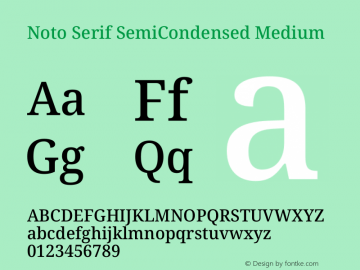 Noto Serif SemiCondensed Medium Version 2.004图片样张