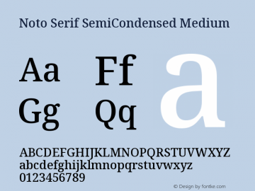 Noto Serif SemiCondensed Medium Version 2.004图片样张