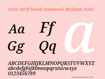 Noto Serif SemiCondensed Medium Italic Version 2.004; ttfautohint (v1.8.3) -l 8 -r 50 -G 200 -x 14 -D latn -f none -a qsq -X 