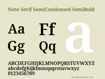 Noto Serif SemiCondensed SemiBold Version 2.004图片样张