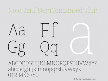 Noto Serif SemiCondensed Thin Version 2.004图片样张