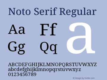 Noto Serif Regular Version 2.004图片样张