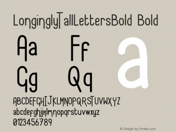 LonginglyTallLettersBold Version 001.000 Font Sample