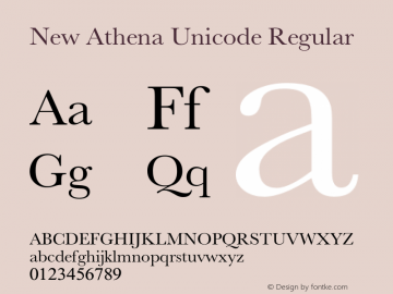 NewAthenaUnicode Version 3.710 Font Sample