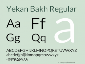 Yekan Bakh Version 1.00;September 23, 2019;FontCreator 12.0.0.2525 64-bit图片样张