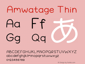 Amwatage-Thin Version 001.000 Font Sample