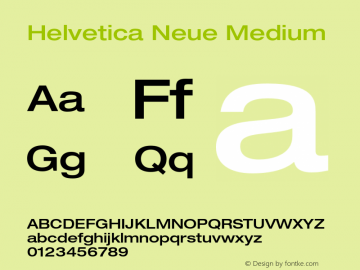 Helvetica Neue Medium 001.000 Font Sample