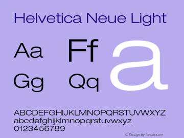 Helvetica Neue Light 001.000 Font Sample