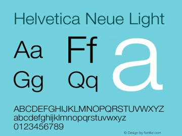 Helvetica Neue Light 001.001图片样张