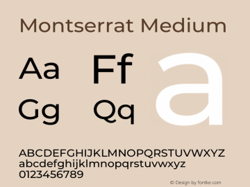 Montserrat Medium Version 7.200 Font Sample