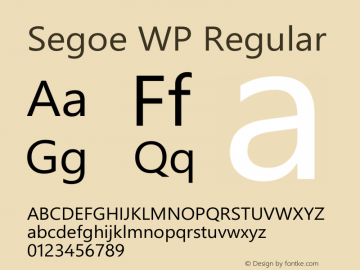 Segoe WP Version 1.00 build 100 Font Sample