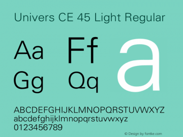 Univers CE 45 Light 001.000 Font Sample