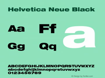Helvetica Neue Black 001.000 Font Sample