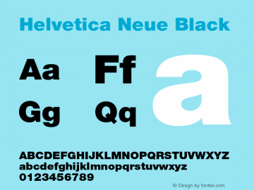 Helvetica Neue Black 001.001 Font Sample