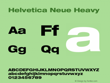 Helvetica Neue Heavy 001.000 Font Sample