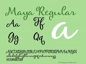 Maya Version 0.000 2000 initial release Font Sample