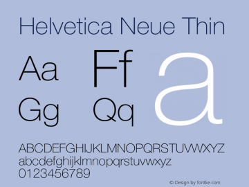 Helvetica Neue Thin 001.000图片样张
