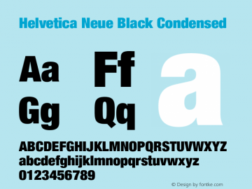 Helvetica Neue Black Condensed 001.000图片样张