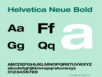 Helvetica Neue Bold 001.000 Font Sample