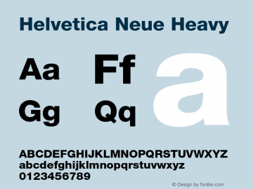 Helvetica Neue Heavy 001.001 Font Sample