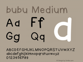 bubu Version 001.000 Font Sample