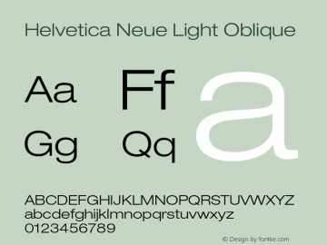 Helvetica Neue Light Oblique 001.000图片样张