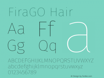FiraGO Hair Version 1.001 Font Sample
