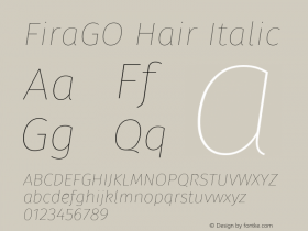 FiraGO Hair Italic Version 1.001图片样张