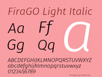 FiraGO Light Italic Version 1.001图片样张