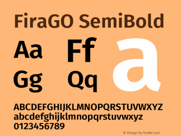 FiraGO SemiBold Version 1.001 Font Sample