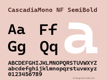 Cascadia Mono SemiBold Nerd Font Complete Windows Compatible Version 2102.025; ttfautohint (v1.8.3)图片样张