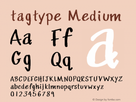 tagtype Version 001.000 Font Sample