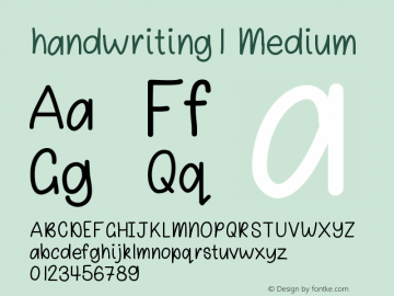 handwriting1 Version 001.000 Font Sample
