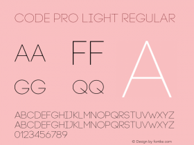 Code-Pro-Light Version 1.003 Font Sample