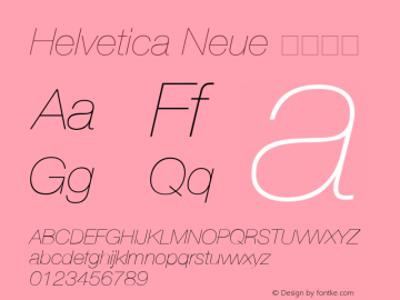 Helvetica Neue 超细斜体 6.1d8e1 Font Sample