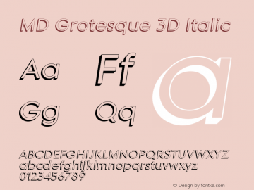 MD Grotesque 3D Italic Version 1.001 | B-MOD Font Sample