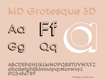 MD Grotesque 3D Regular Version 1.001 | B-MOD Font Sample