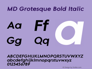 MD Grotesque Bold Italic Version 1.001 | B-MOD图片样张