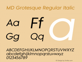 MD Grotesque Italic Version 1.001 | B-MOD Font Sample