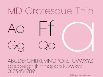 MD Grotesque Thin Version 1.001 | B-MOD Font Sample