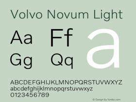 Volvo Novum Light Version 1.005 Font Sample