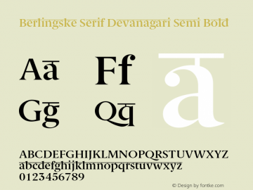 BerlingskeSerif-Devanagari-SemiBold Version 1.000 Font Sample