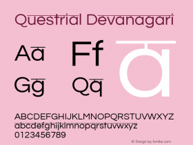 Questrial Devanagari Version 2.000; ttfautohint (v1.8.3) Font Sample